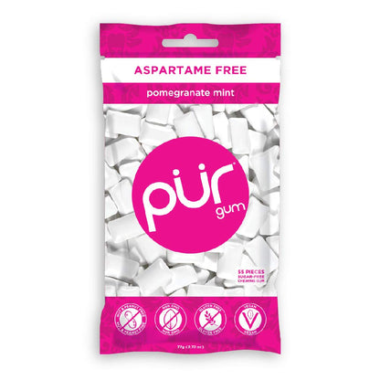 Pur Gum Variety Pack - Peppermint, Pomegranate Mint, Spearmint and Wintergreen - 55 Pieces each