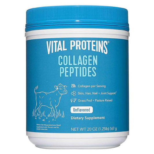 Vital Proteins Collagen Peptides Powder, Promotes Hair, Nail, Skin, Bone and Joint Health, Zero Sugar, Unflavored 20 oz